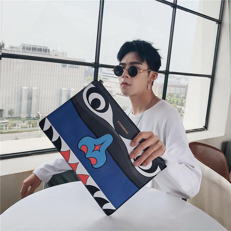 Personalised Trendy Leather Street Clutch Bag - Trendha