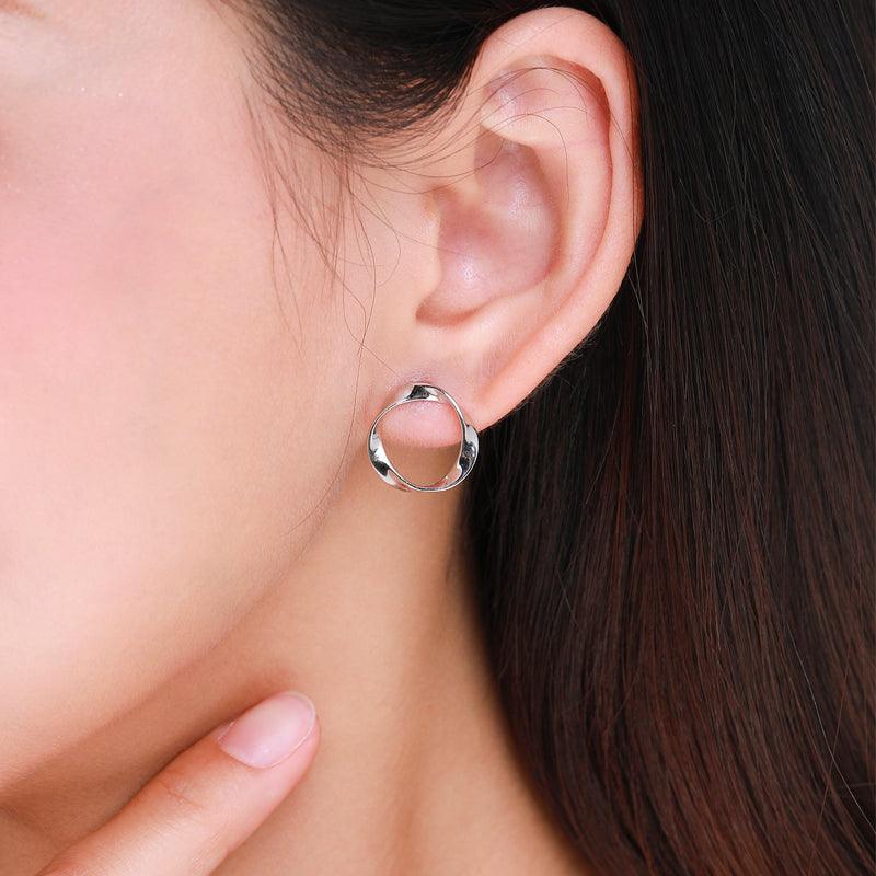 Personalized Fashion Irregular Geometric Circular Design Simple Earrings - Trendha
