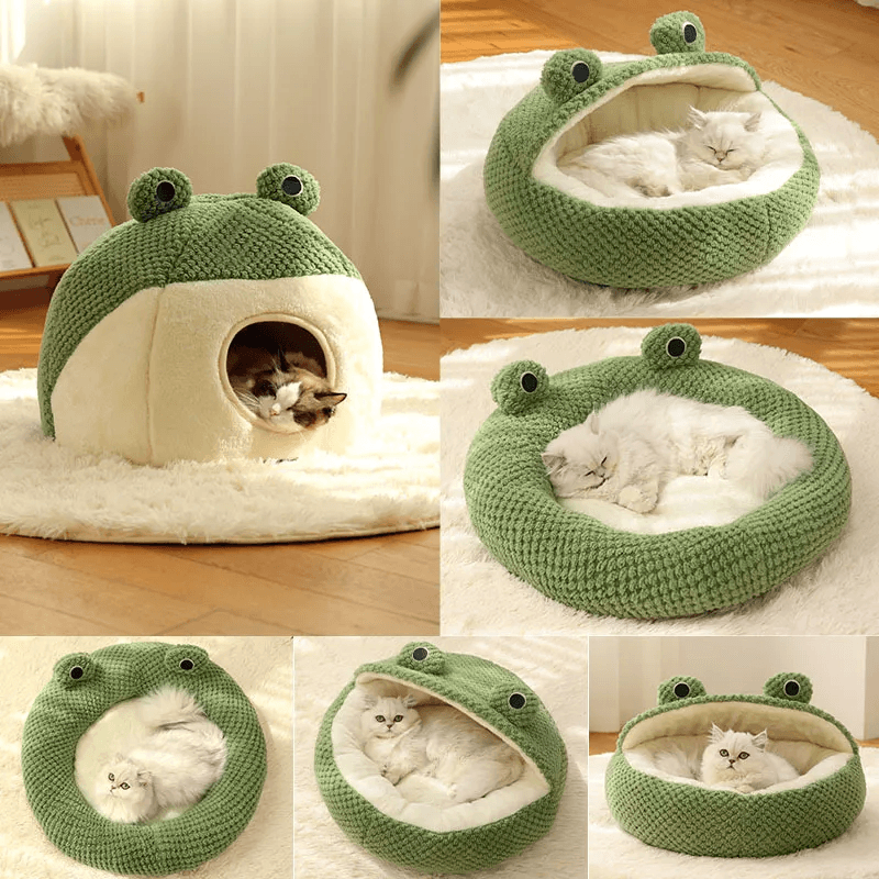 Green Frog Plush Pet Bed