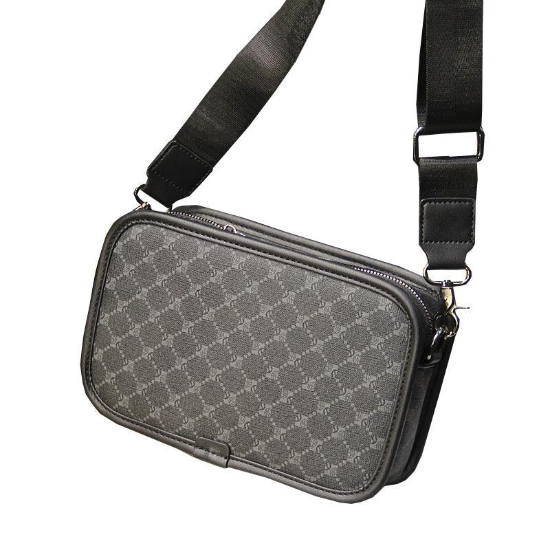 Plaid Fashion Shoulder Street Trendy Small Crossbody Bag Leisure Commute Small Square Men's Bag - Trendha