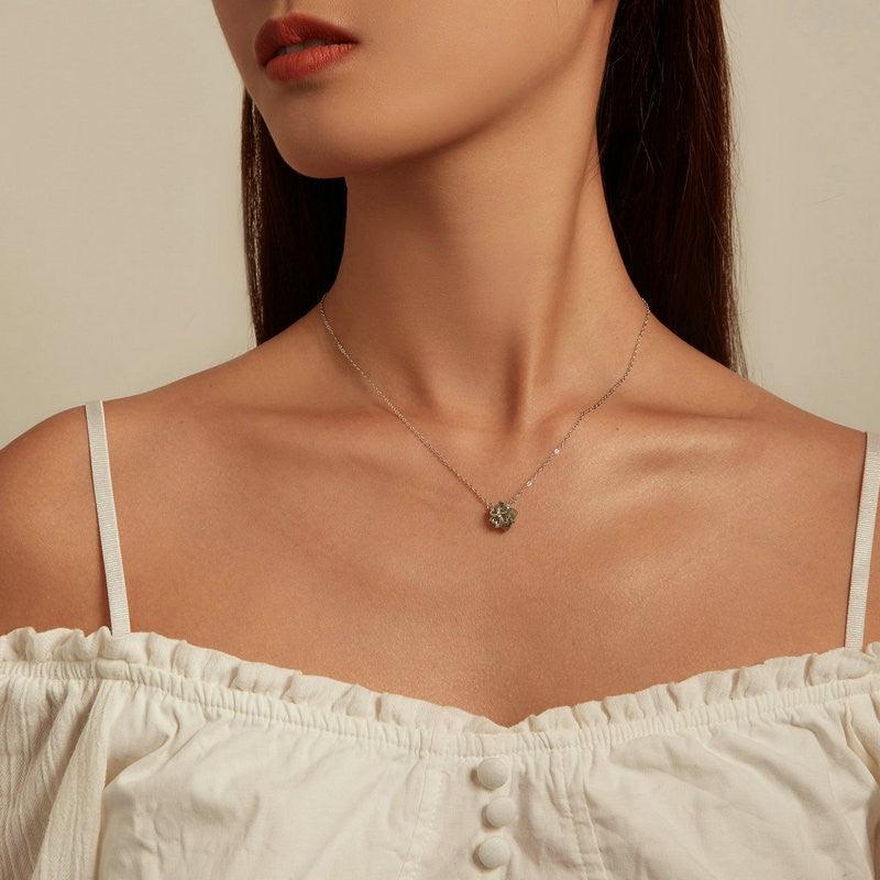 Silver Green Pendant Necklace