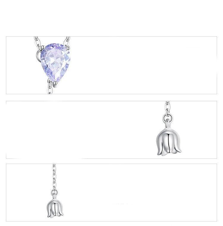 Platinum-plated Water Drop Zircon Flower Smart Pendant - Trendha