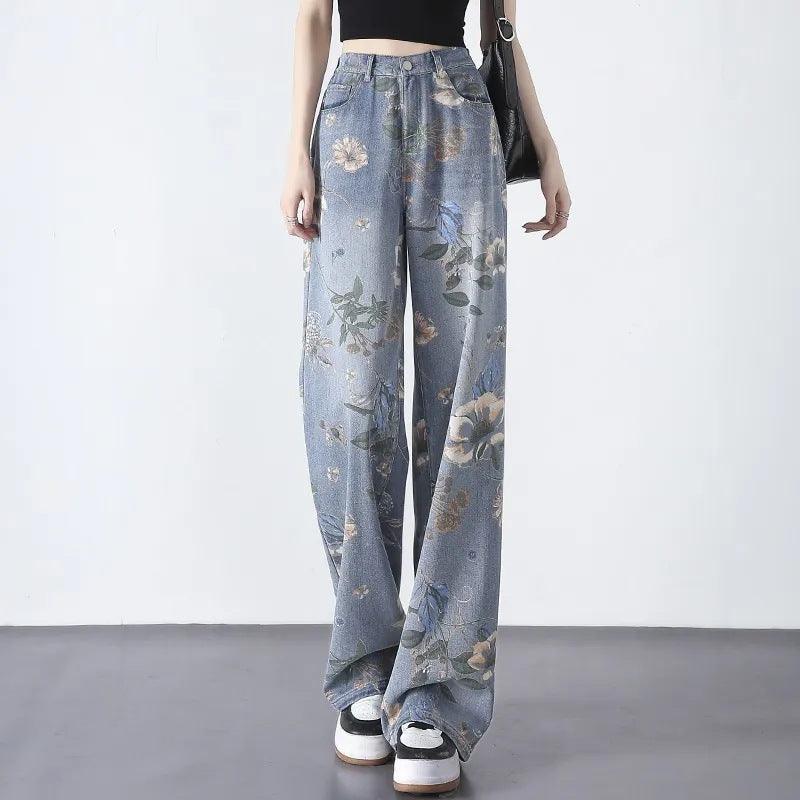 Printed Jeans Women's High Waist Slimming - Trendha