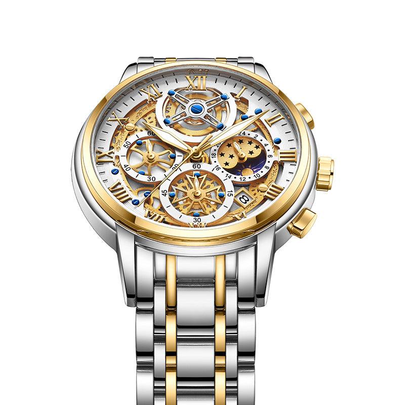 Quartz Watch Multi Function Waterproof Hollowed Out - Trendha