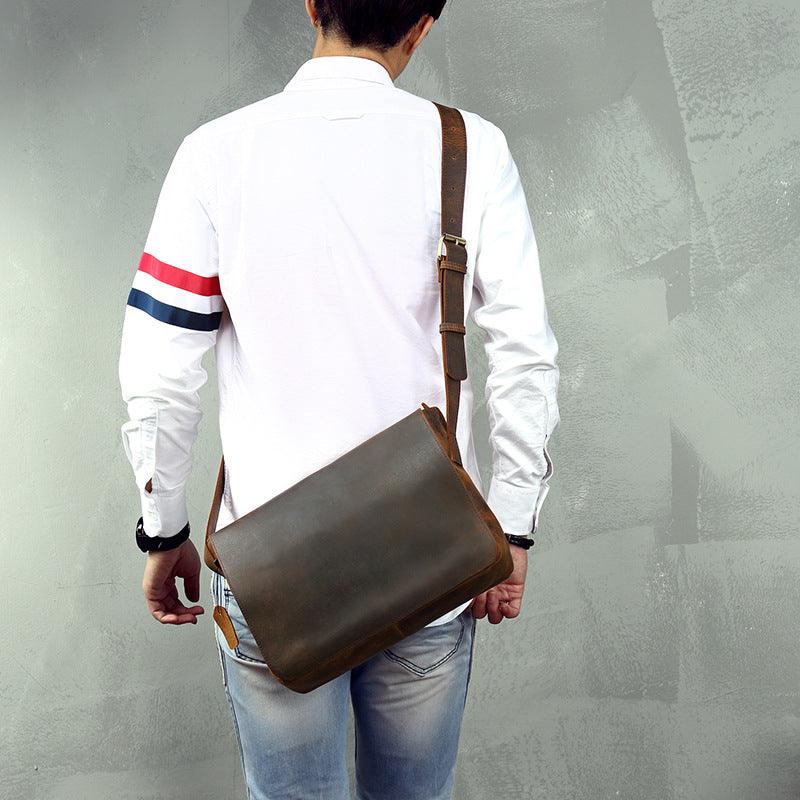 Retro Casual Men's Leather Shoulder Bag - Trendha
