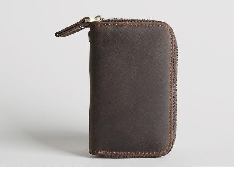 Retro Leather Hand-held Short Key Bag - Trendha