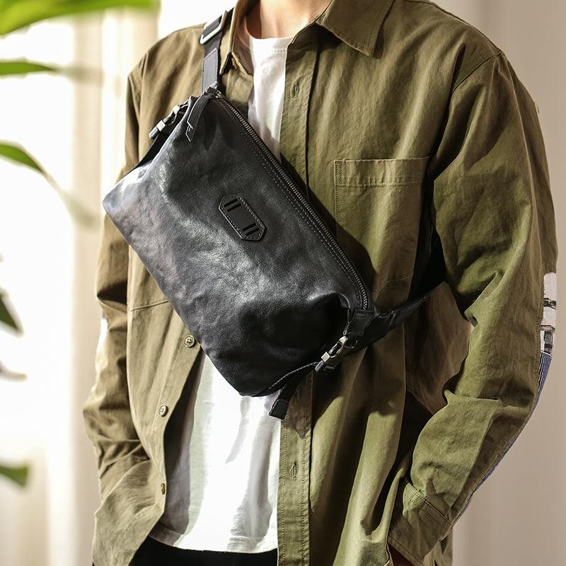 Retro Simple Vegetable Tanned Head Layer Cowhide Shoulder Bag - Trendha