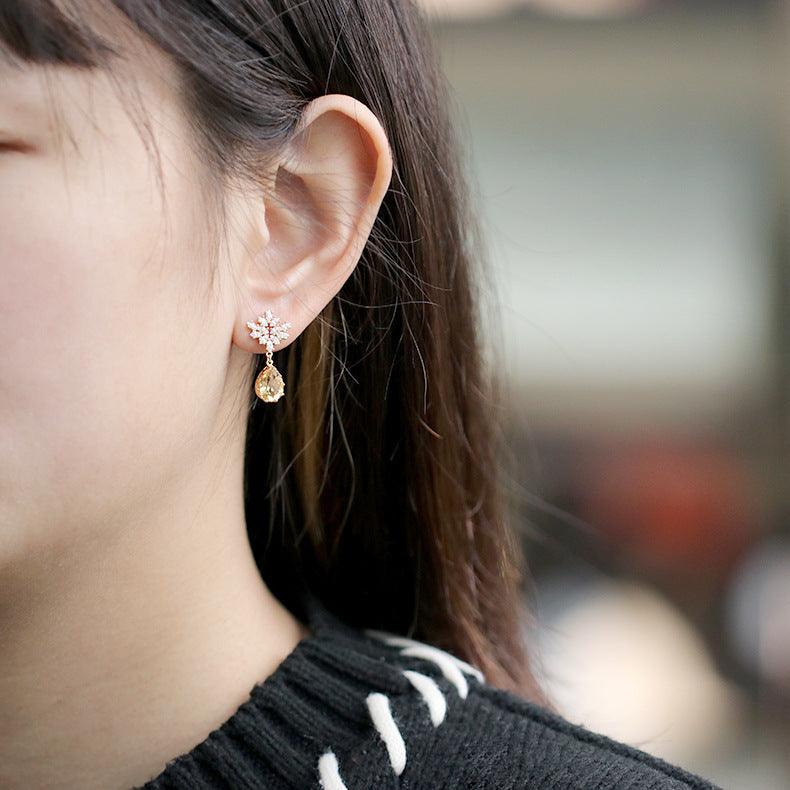 S925 14K Gold Plated New Female Earrings - Trendha