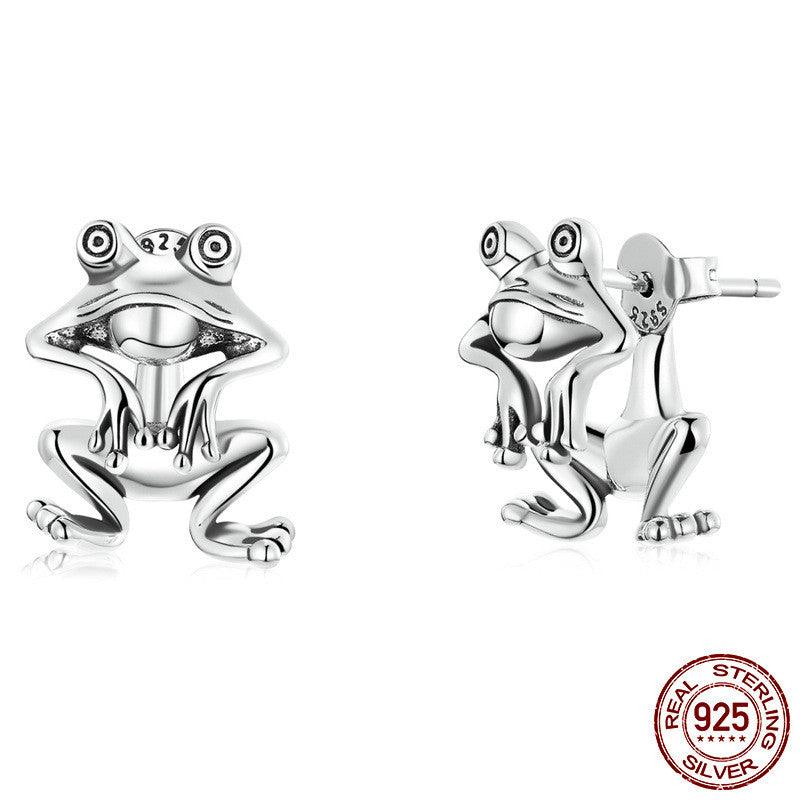 S925 Earrings European And American Popular Temperament Split Animal Earrings - Trendha
