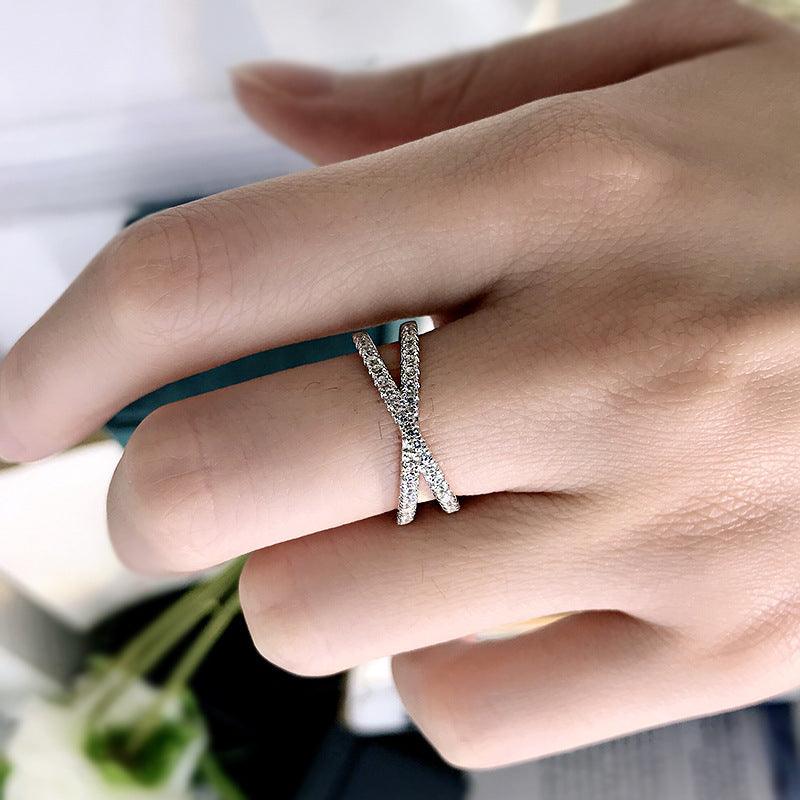 S925 Silver Cross Ring For Women - Trendha
