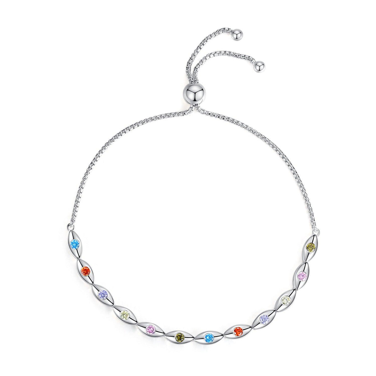 S925 Sterling Silver Colorful Horse Eye Bracelet - Trendha