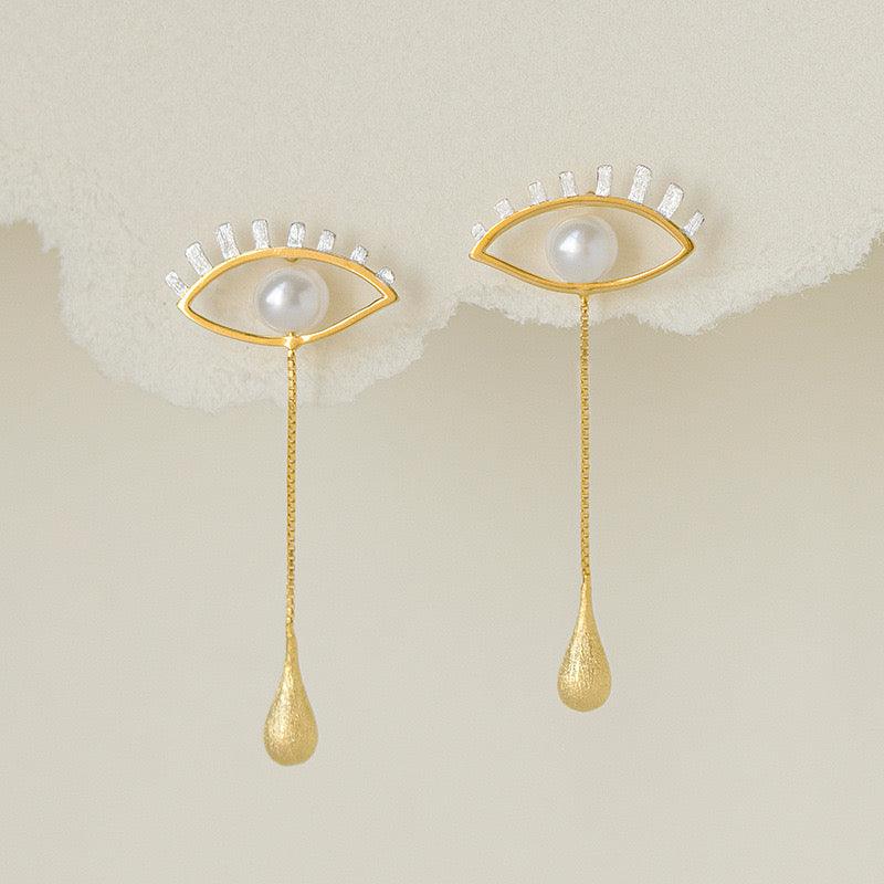 S925 Sterling Silver Earrings Mysterious Eye Shape - Trendha