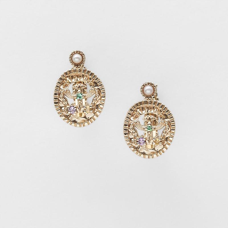 S925 Sterling Silver Green Chalcedony Earrings - Trendha