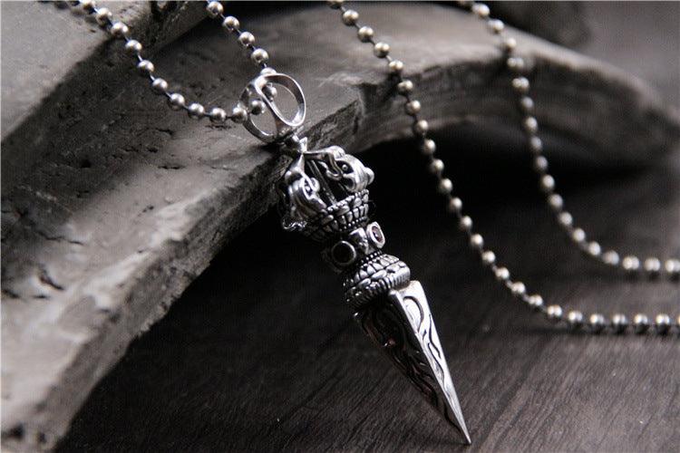 S925 Sterling Silver Magic Weapon Vajra Pestle Pendant Retro Man Personality - Trendha