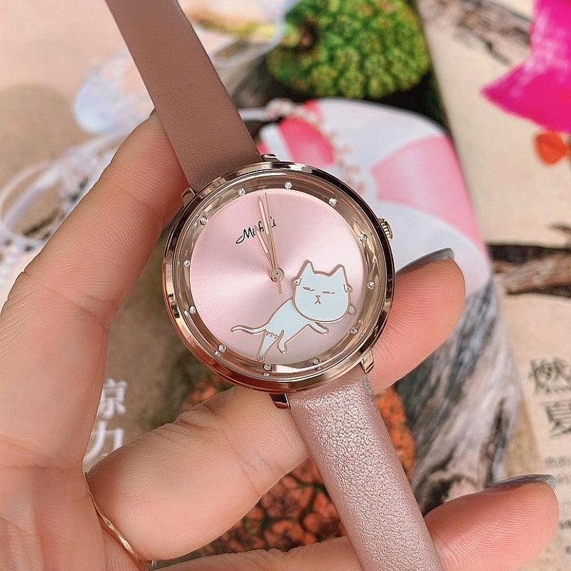 Shaking His Head Kitten Fashion Female Student Watch - Trendha