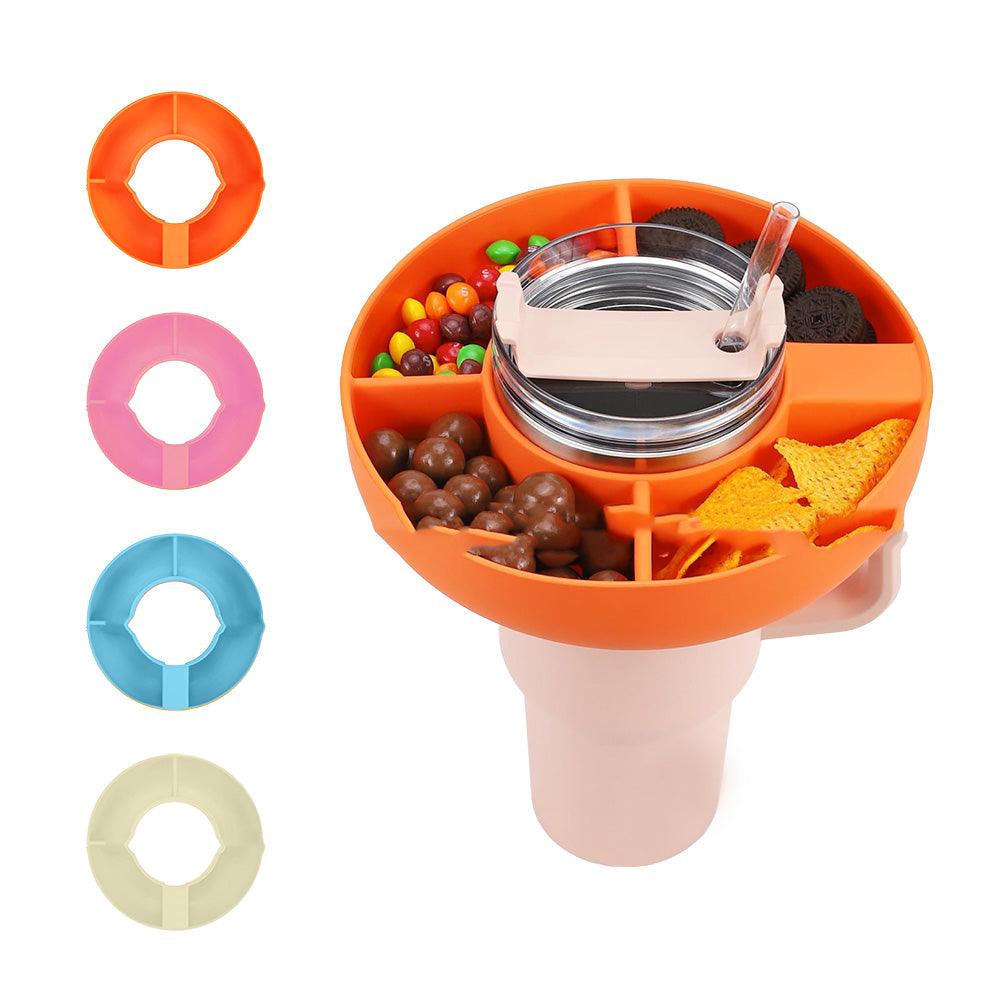 Silicone Snack For Cup 40 Oz Reusable Snack Container 4 Compartment Snack Platters Cup Snack Bowl Cup Holder Food Tray - Trendha