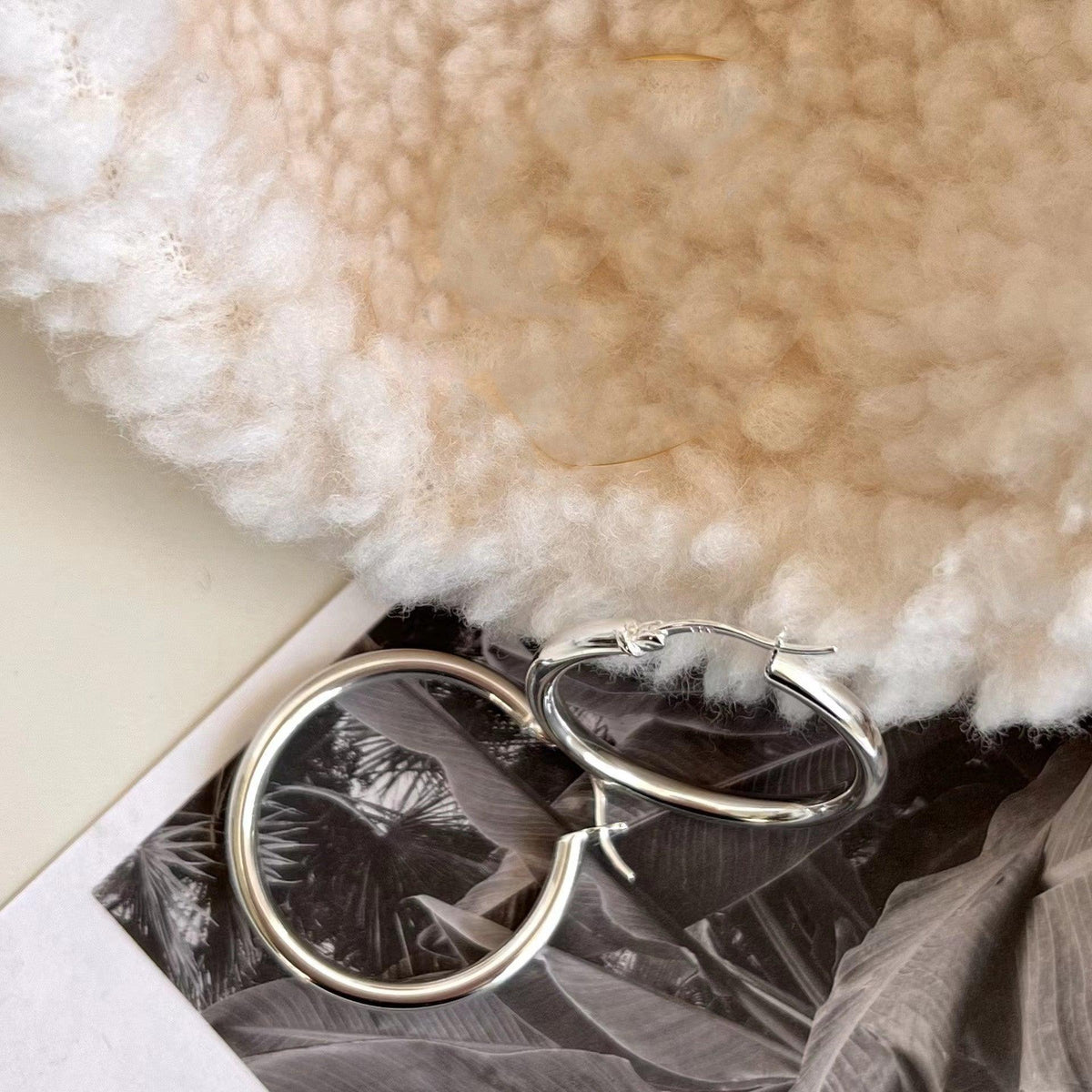 Silver Classic Versatile Glossy Earring Diameter - Trendha