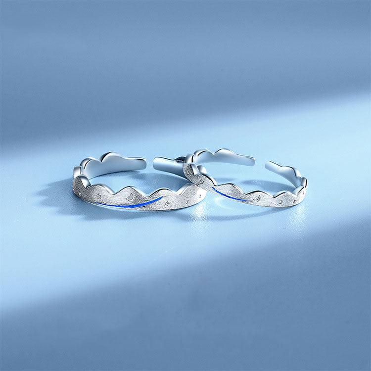 Silver couple engagement ring - Trendha