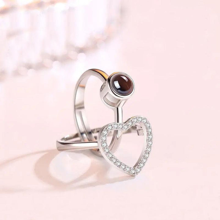 Silver Custom Heart Projection Photo Ring - Trendha