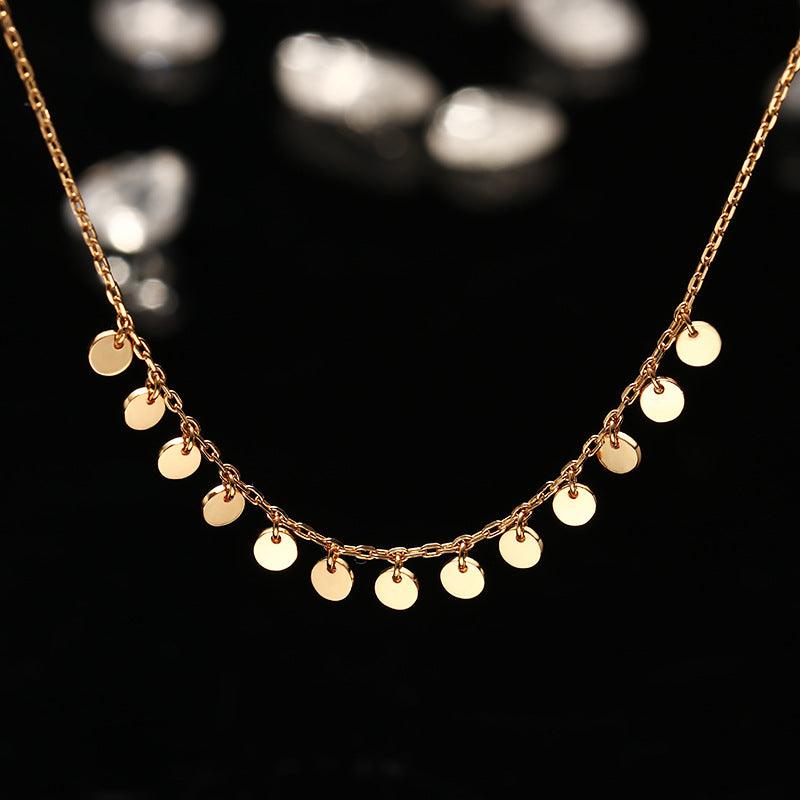 Silver Gold-plated Small Round Neck Chain - Trendha