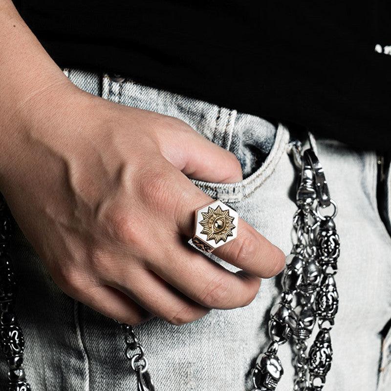 Silver Jewelry Devil's Eye Retro Thai Silver Ring Men - Trendha