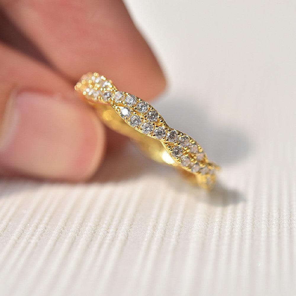 Silver Plated Full Circle Diamond Simple Ring For Women - Trendha