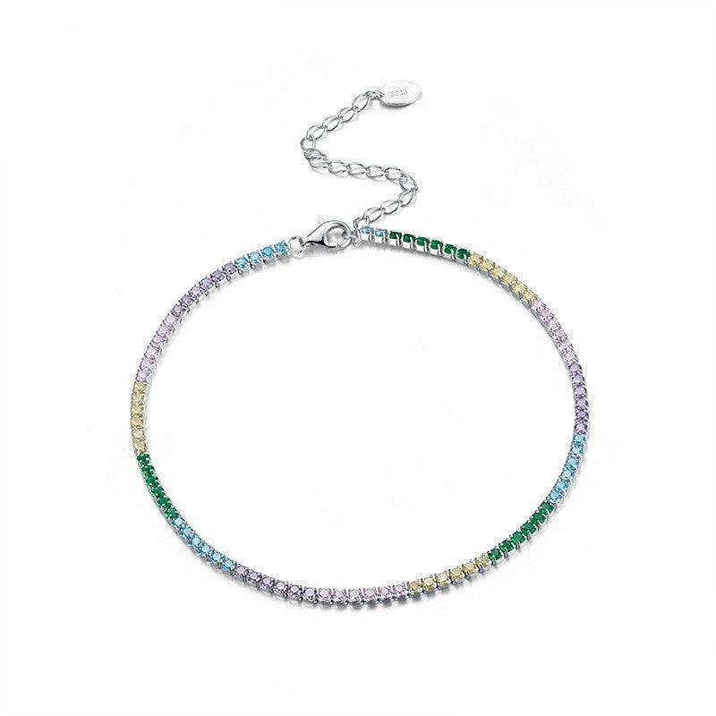 Single Row Tennis Full Zirconium Anklet - Trendha