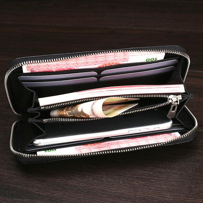 Skin Bone Leather Wallet Men's Long Hand - Trendha