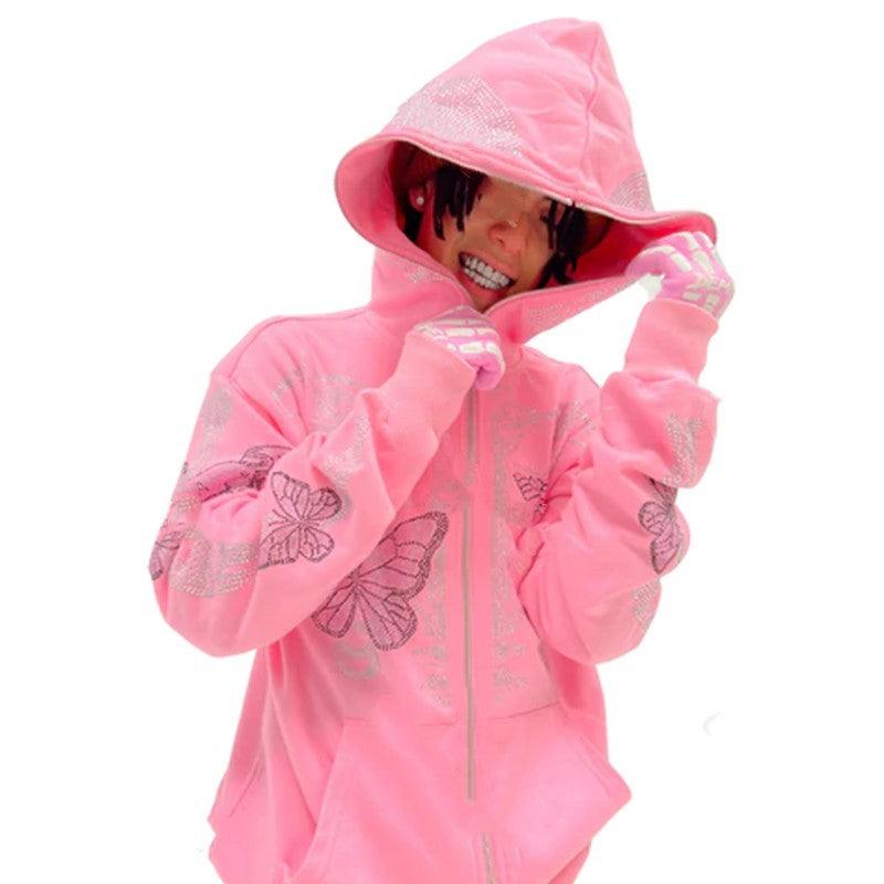 Skull Digital Printed Hooded Sweater - Trendha