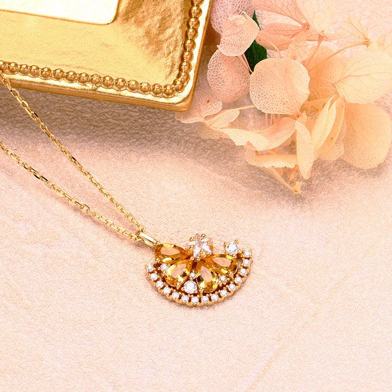 Small Lemon Slice Citrine Necklace - Trendha