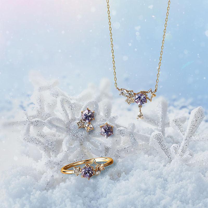 Snow Star Tanzanian Zirconium Moonstone Necklace