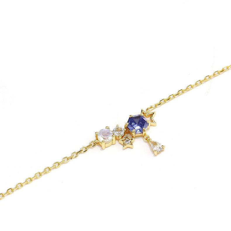 Snow Star Tanzanian Zirconium Moonstone Necklace - Trendha