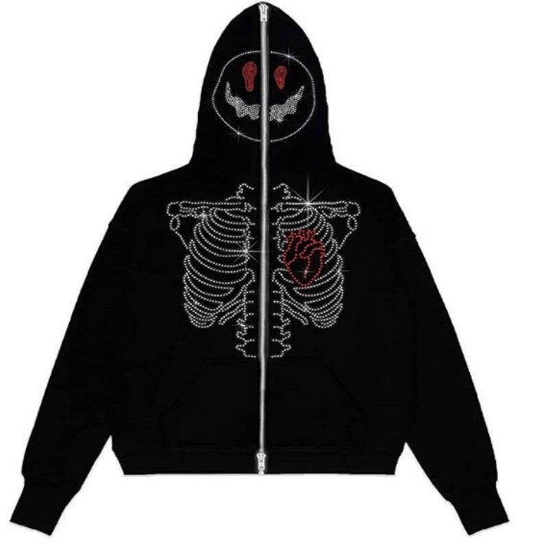 Spider Rhinestone Print Tide With The Same Cardigan Jacket - Trendha