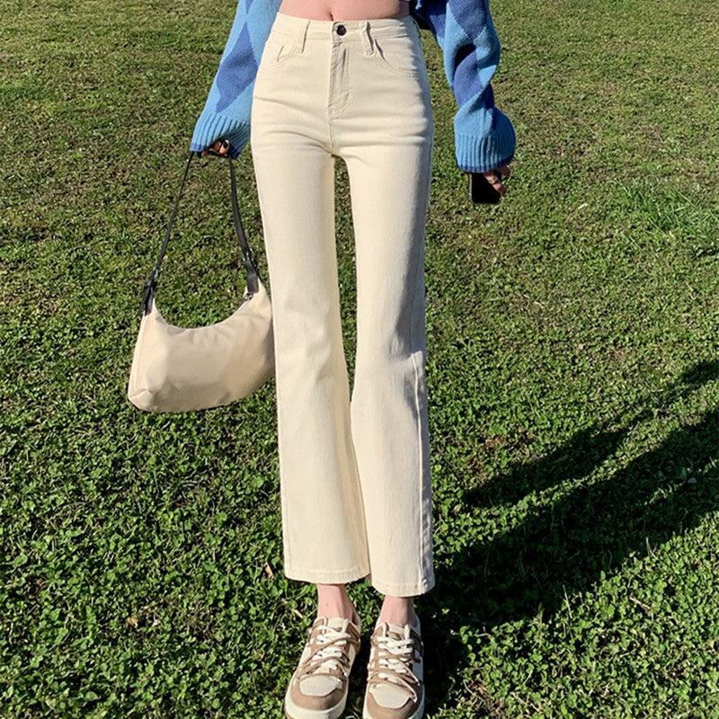 Split Straight Jeans Women High Waist Skinny - Trendha