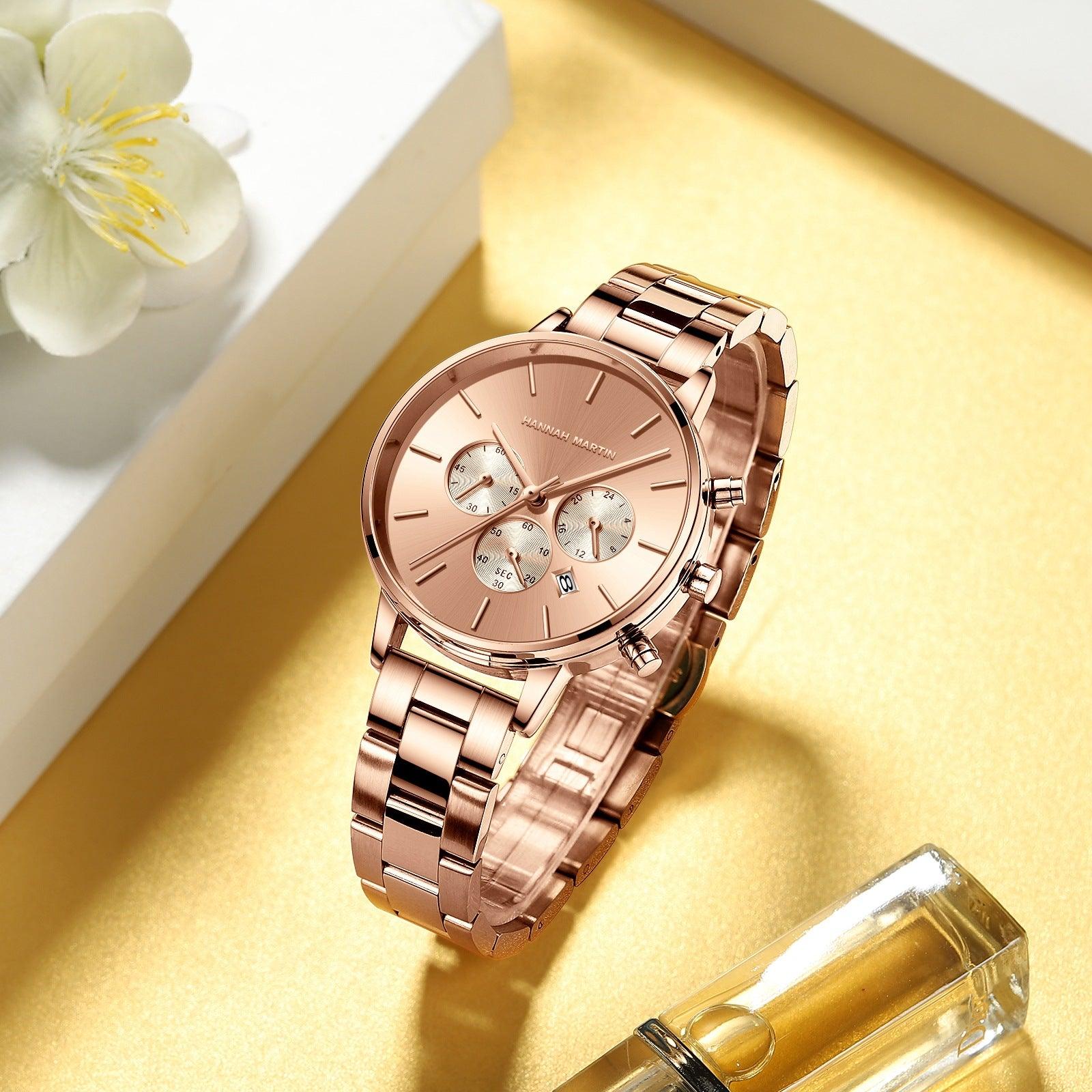 Stainless Steel Chain Butterfly Double Snap Watch - Trendha