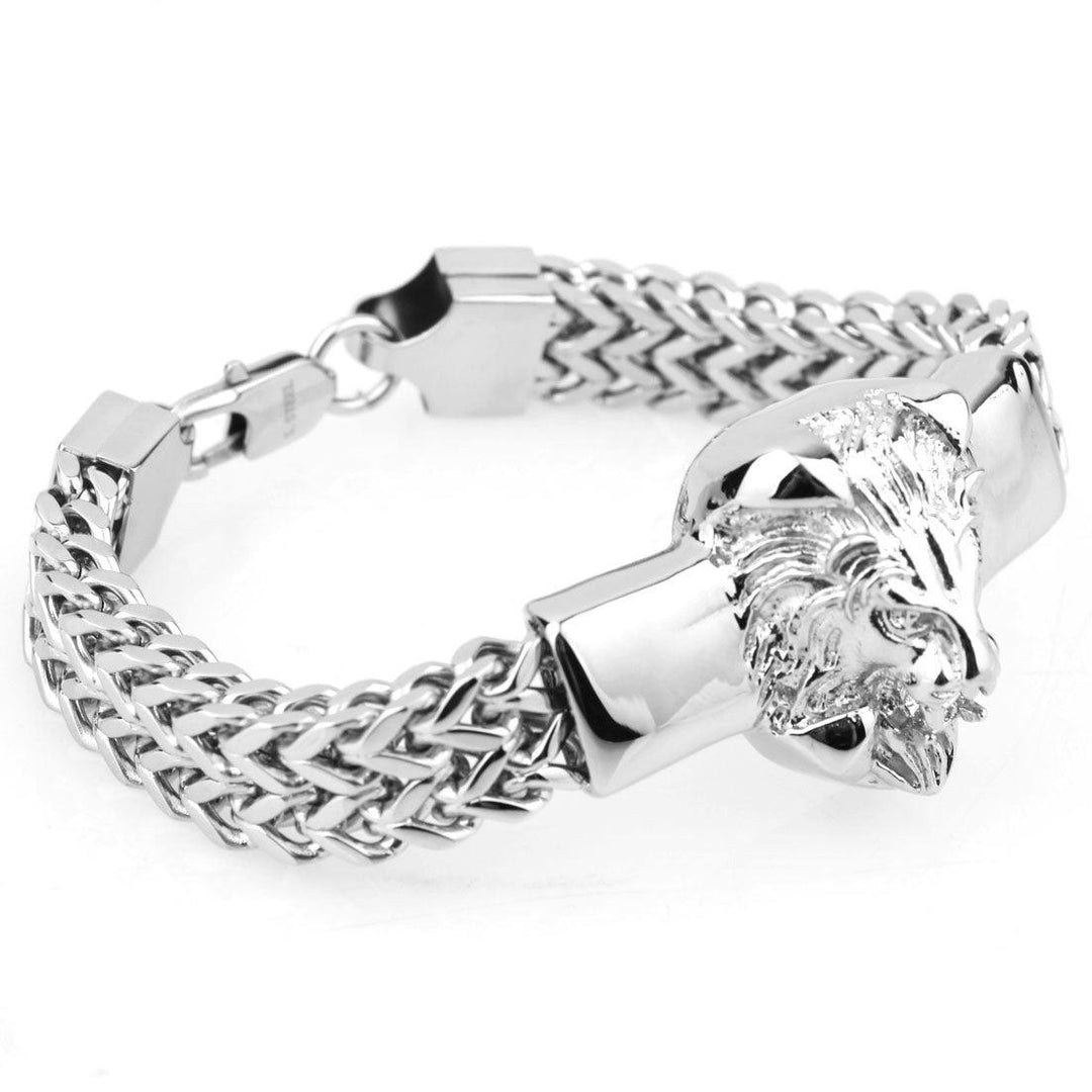 Stainless Steel Titanium Personality Twist Lion Head Bracelet - Trendha