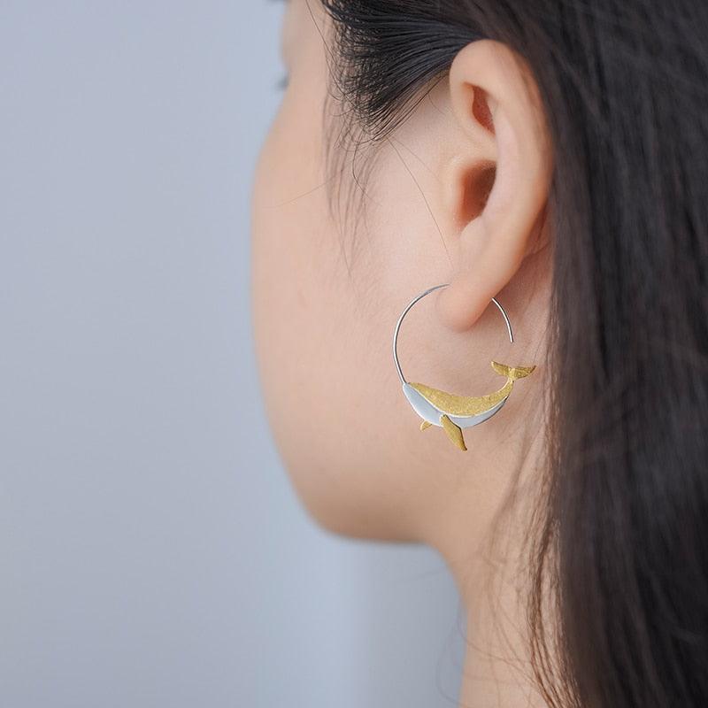 Sterling Silver Elegant Atmospheric Earrings - Trendha