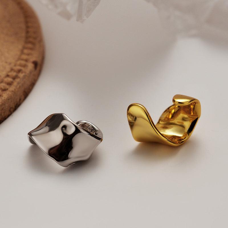 Sterling Silver Geometric Bump Ear Clip - Trendha