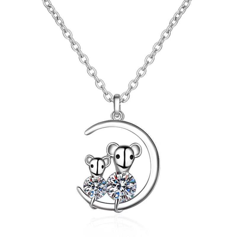 Sterling Silver Mosang Diamond Necklace Pendant - Trendha