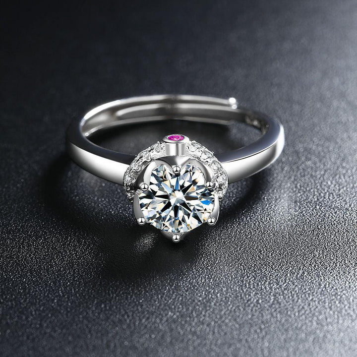 Sterling Silver Mosanne Diamond Ring - Trendha