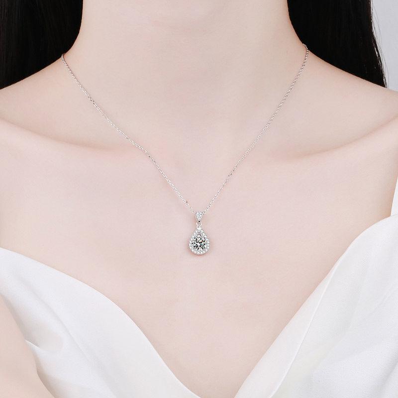 Sterling Silver Necklace For Women Moissanite Delicate - Trendha