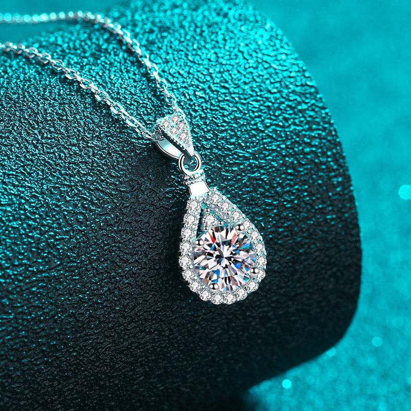 Sterling Silver Necklace For Women Moissanite Delicate - Trendha