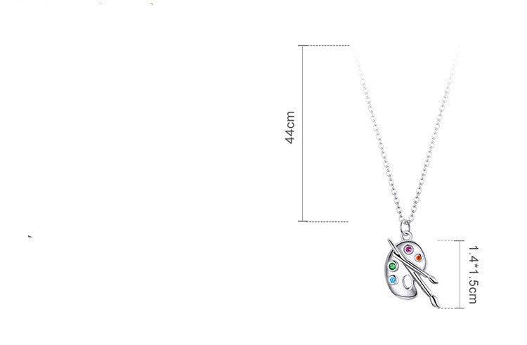 Sterling Silver S925 Necklace Female Color Zircon - Trendha