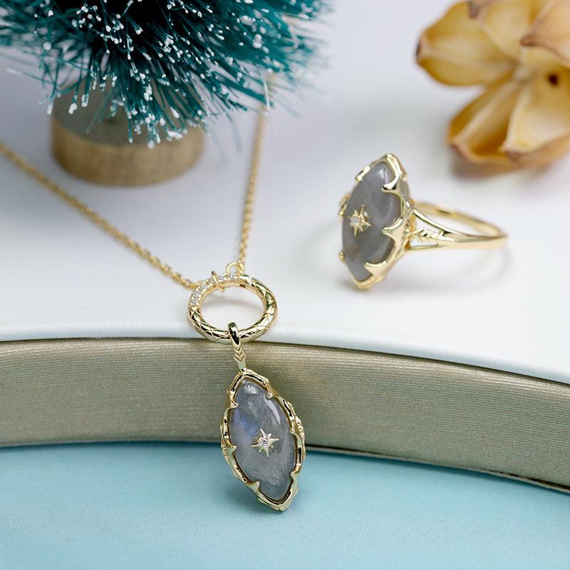 Stone Horse Eye Female Necklace Pendant - Trendha