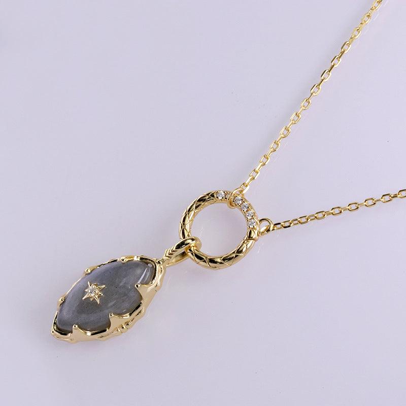 Stone Horse Eye Female Necklace Pendant - Trendha