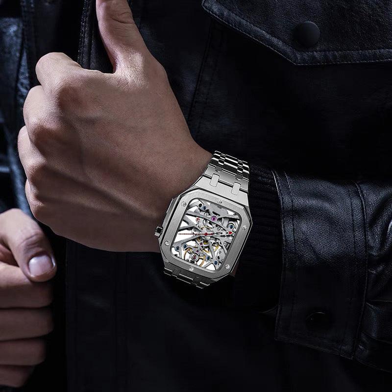 Strap Double Row Armor One Piece Strap Case Stainless Steel Protective Cover - Trendha