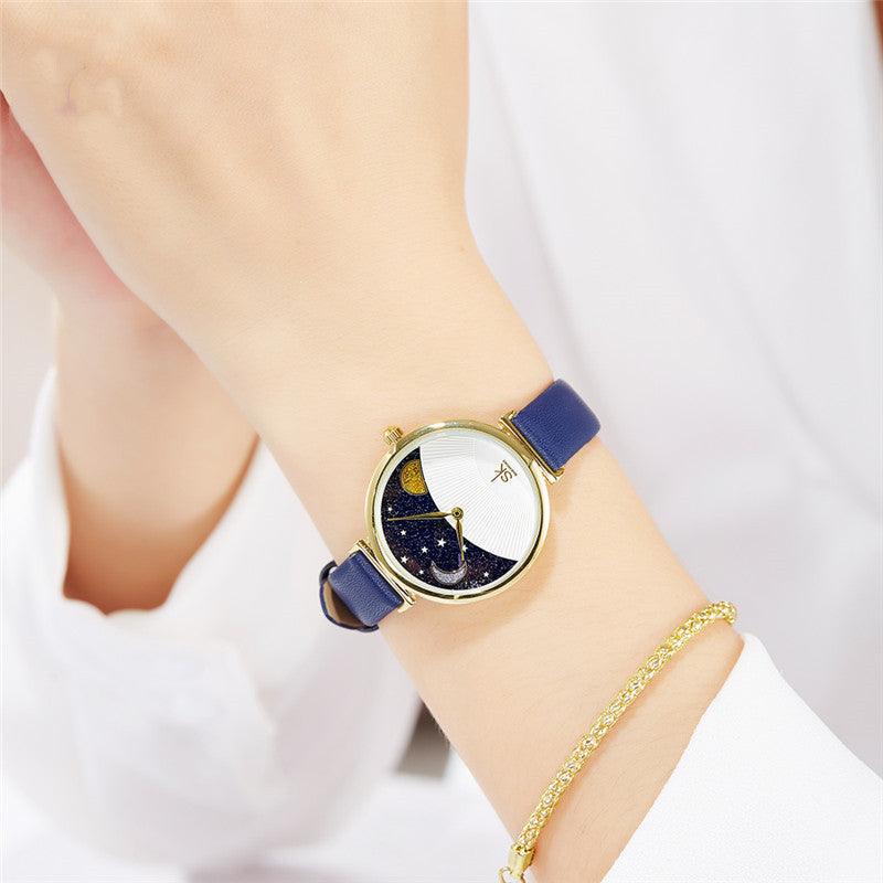 Sun And Moon Star Aurora Borealis Quartz Watch - Trendha