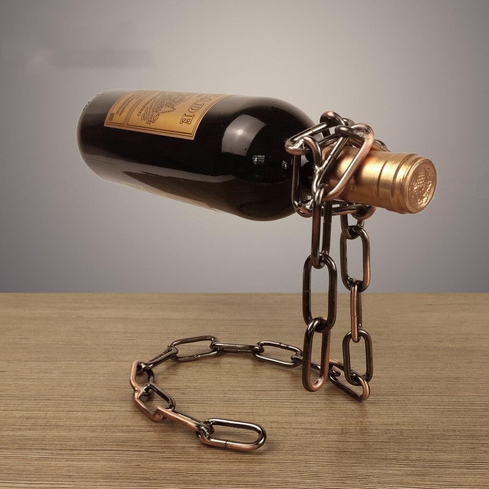 Suspended Steel Wire Wine Rack Metal Chain Crafts - Trendha