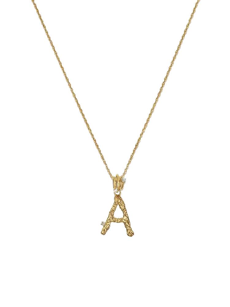 Textured Letter Necklace Style In Europe And America - Trendha