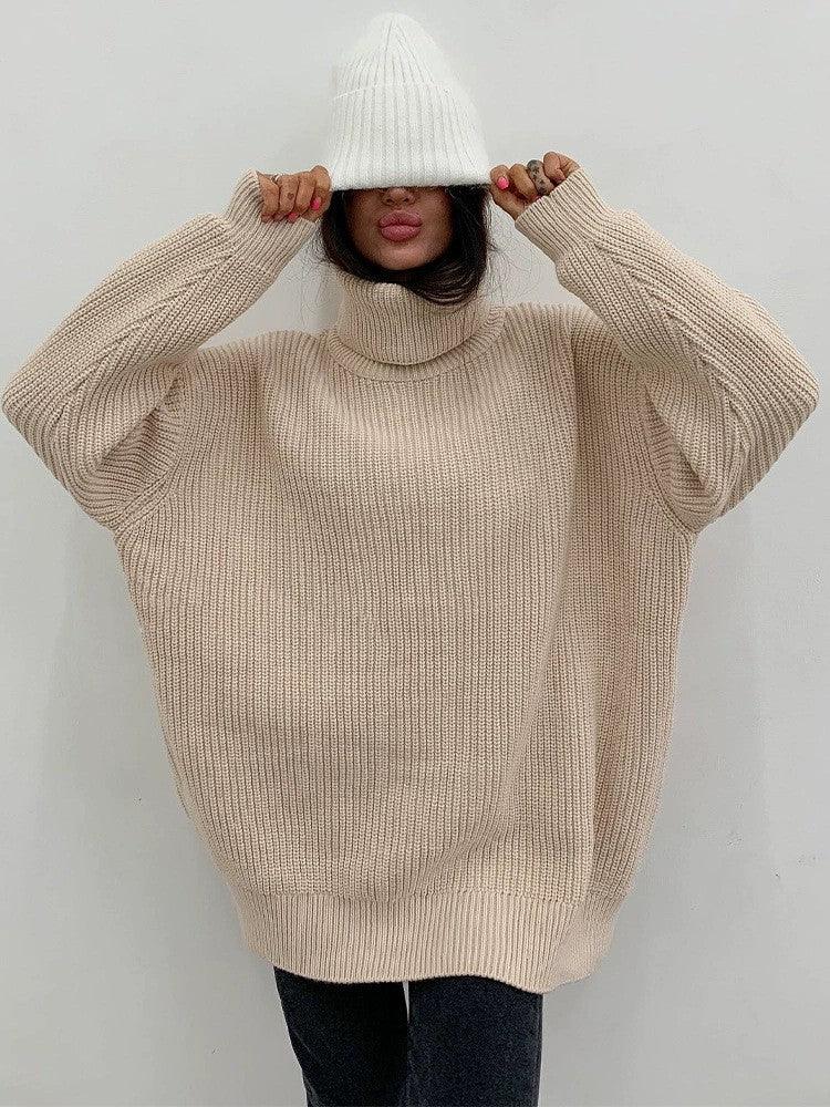 Thick Autumn And Winter Turtleneck Sweater Casual Solid Color Russian Knitwear - Trendha